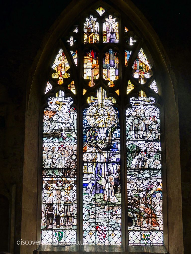 Stained glass window designed by Christopher Whall