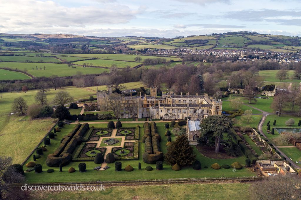 Aerial photo of Sudeley Castle, near Winchcombe
