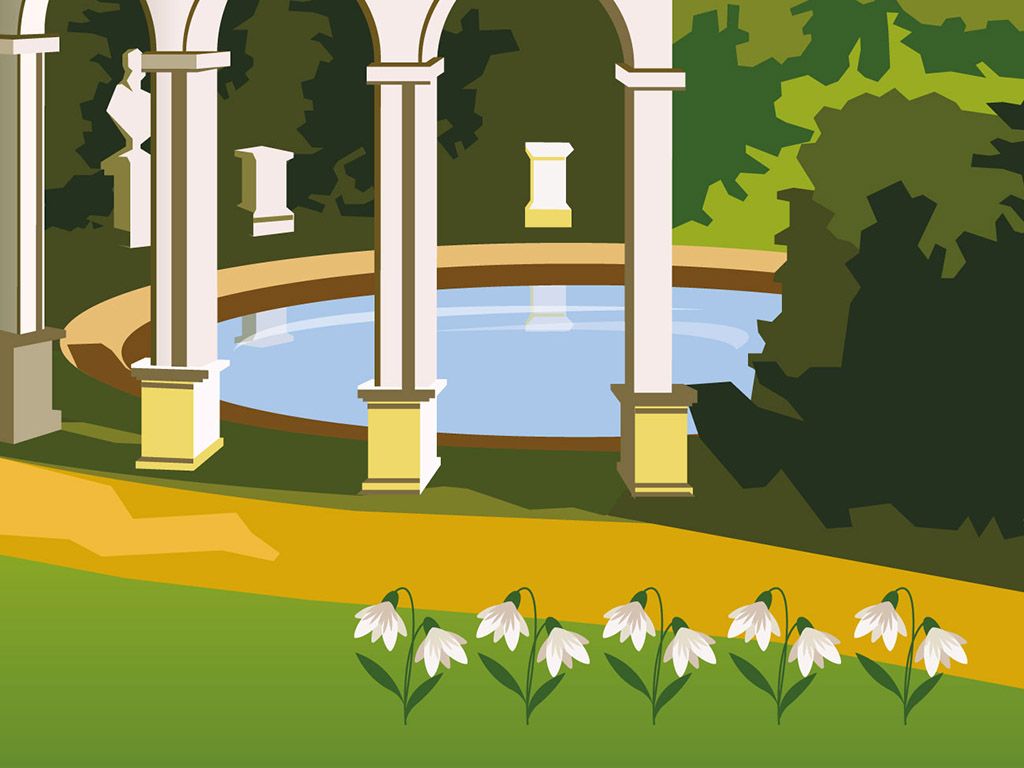 Close up of Illustration of Painswick Rococo Garden