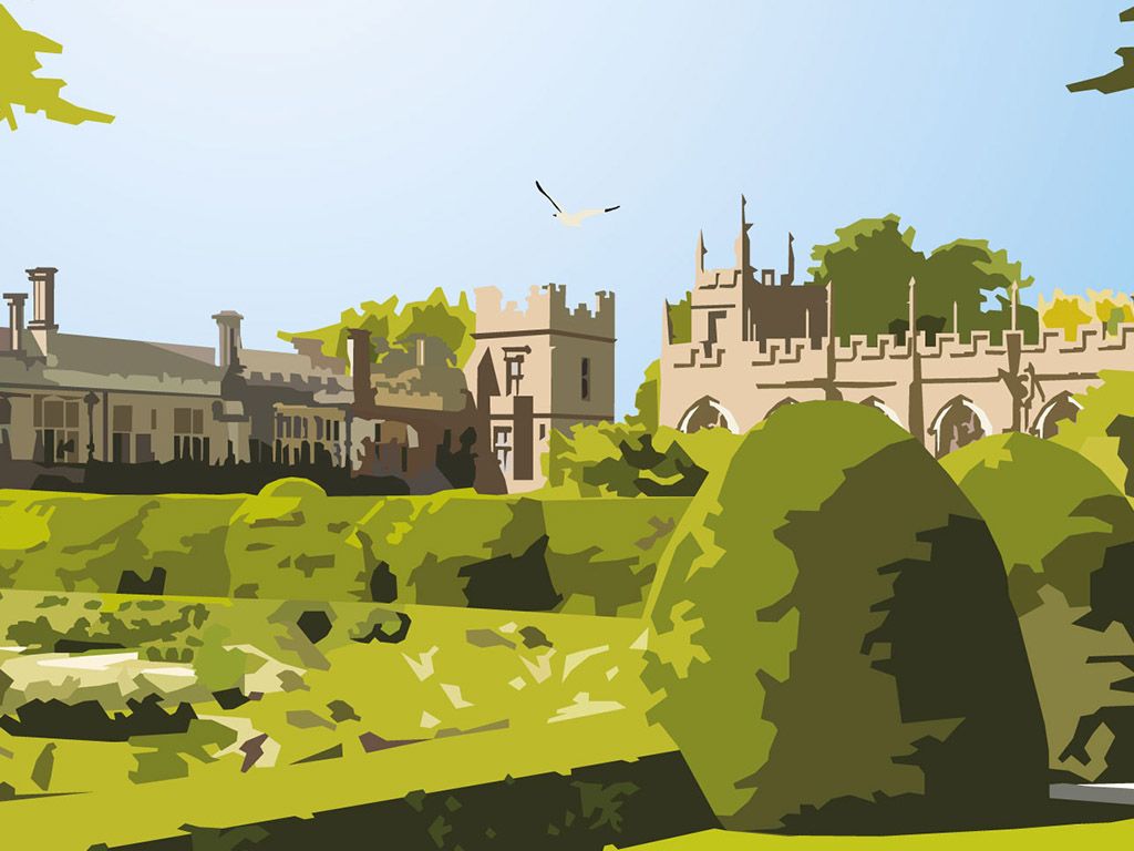 Close up of portrait illustration of Sudeley Castle
