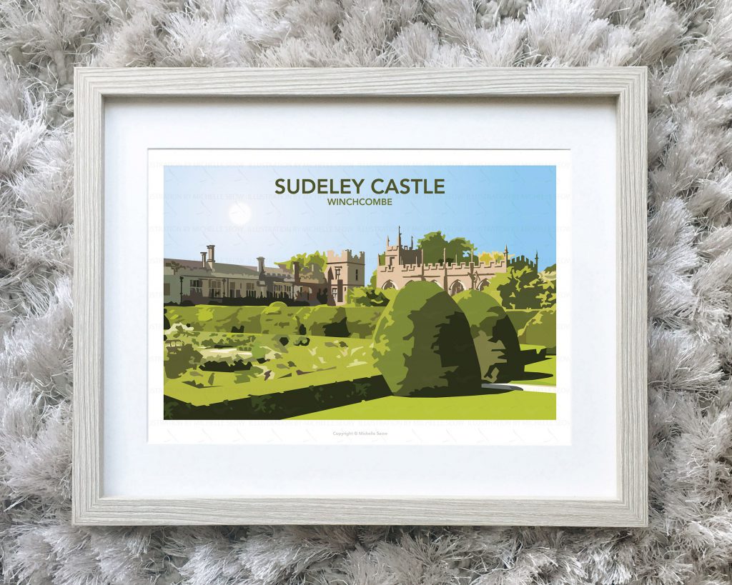 Framed illustration of Sudeley Castle