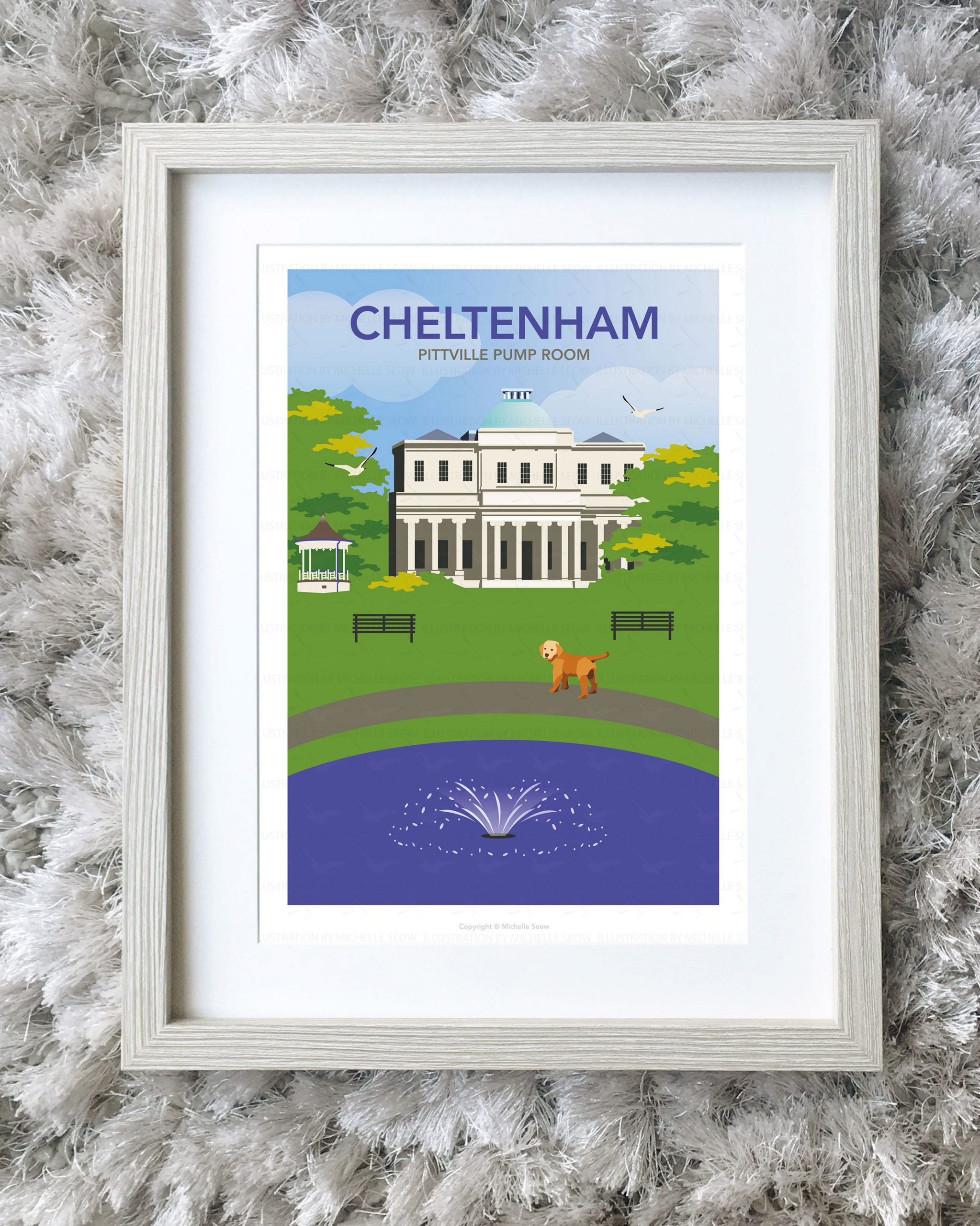 Framed illustration of Pittville Park, Cheltenham