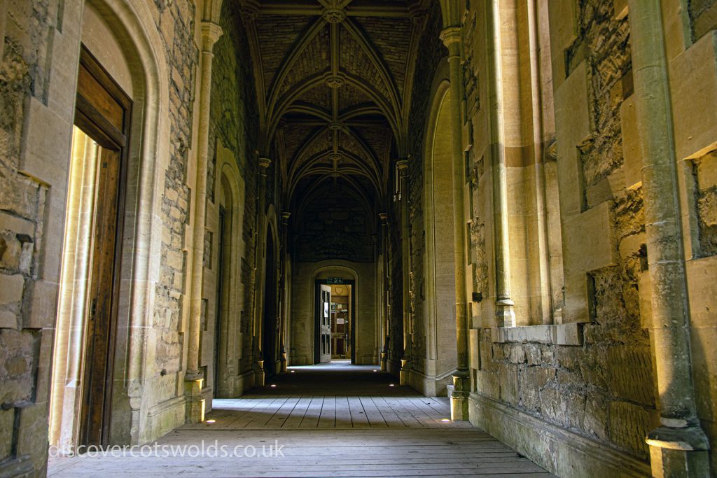 An internal corridor at Woodchester Mansion