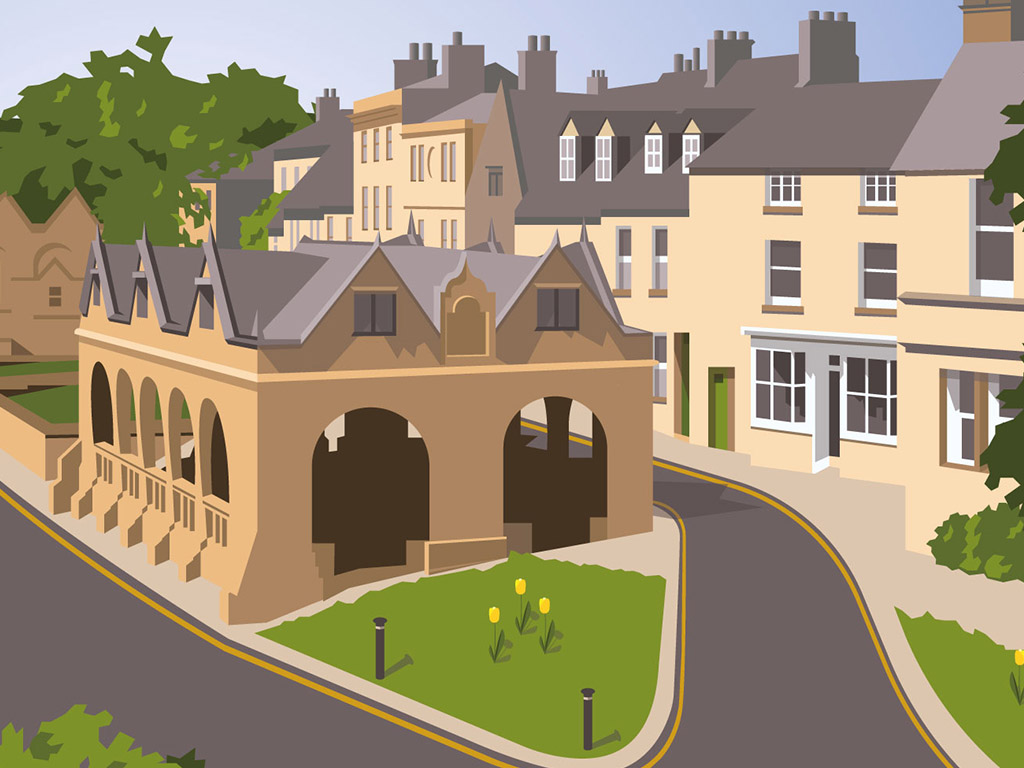 Illustrated Travel poster of Chipping Campden | Cotswolds - Image 4