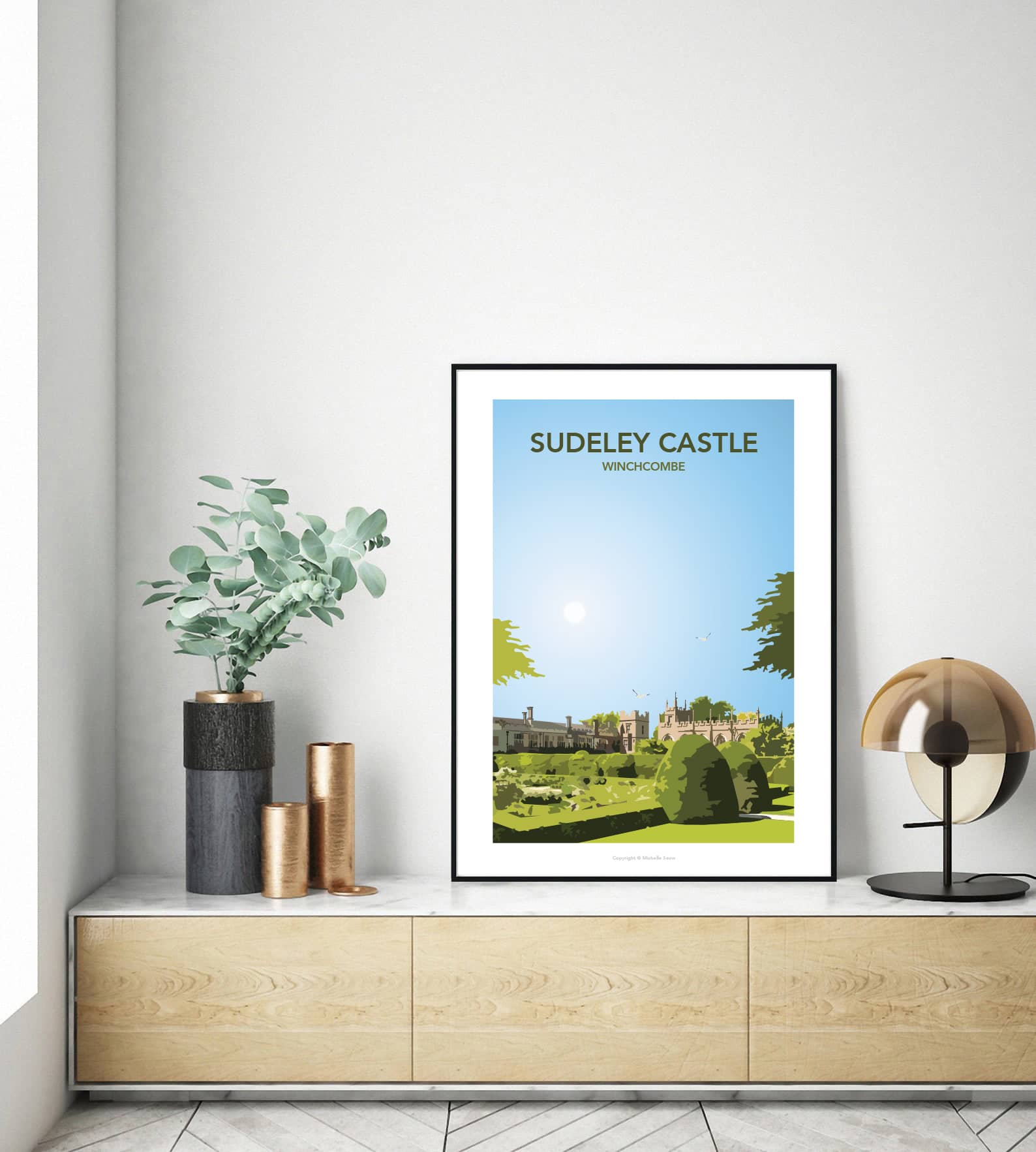 Sudeley Castle illustrated travel poster