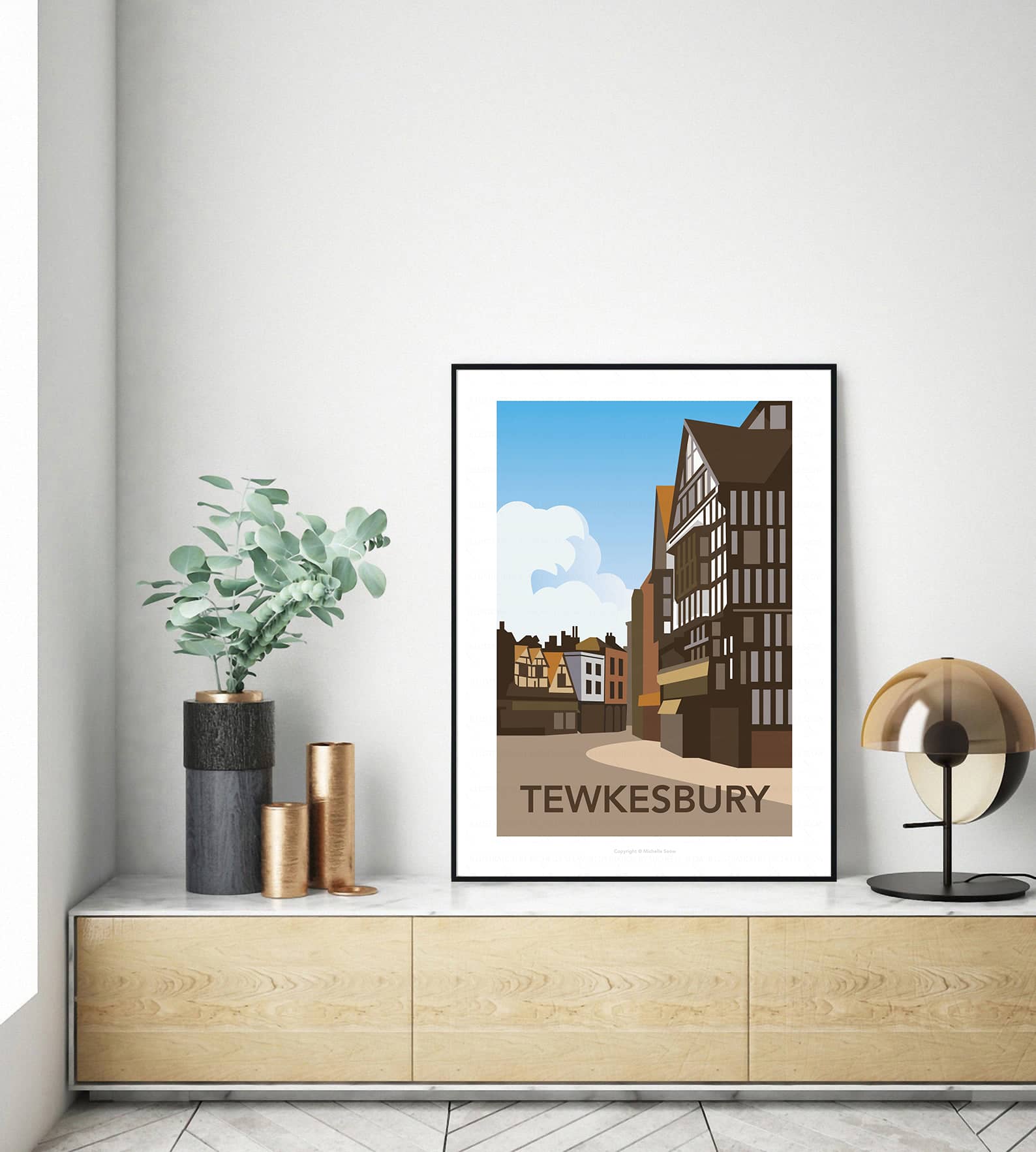 Travel poster of Tewkesbury