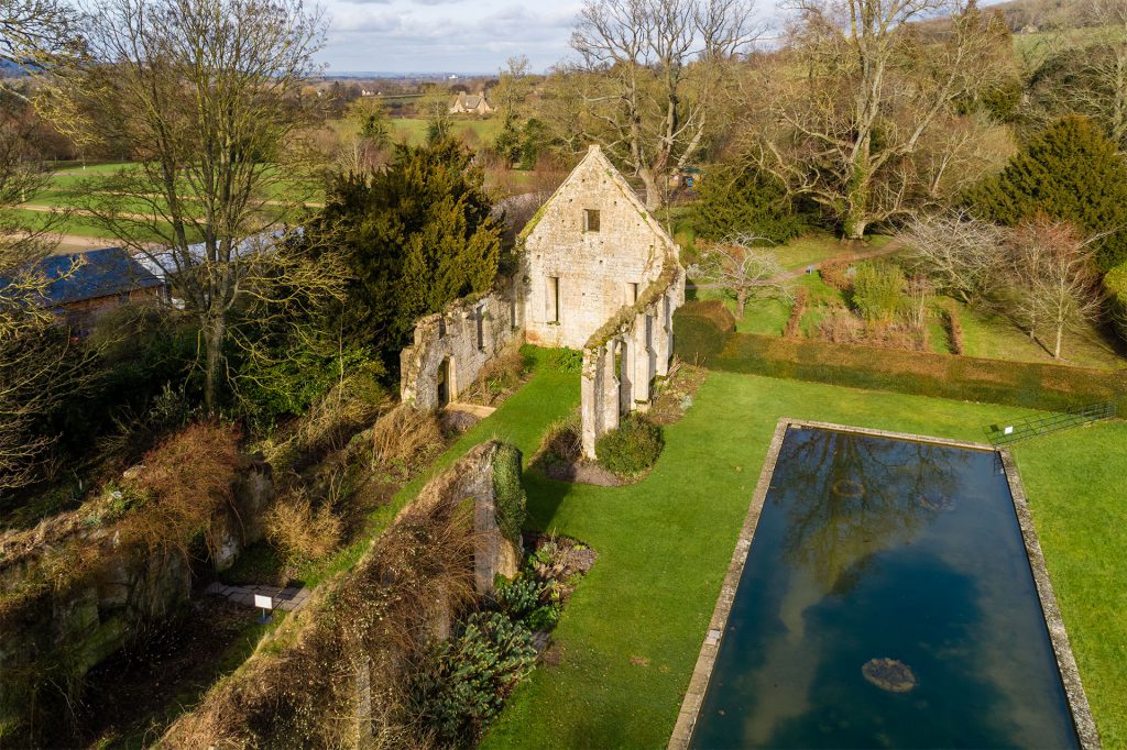 The ruins of Sudeley Castle Banquet Hall